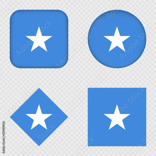 Somalia Flag Icons Pack. Vector illustration.