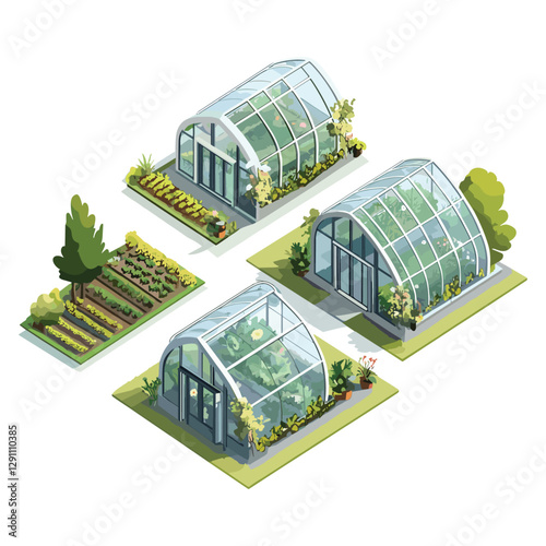 Large Greenhouse Complex - High-Tech Crop Cultivation