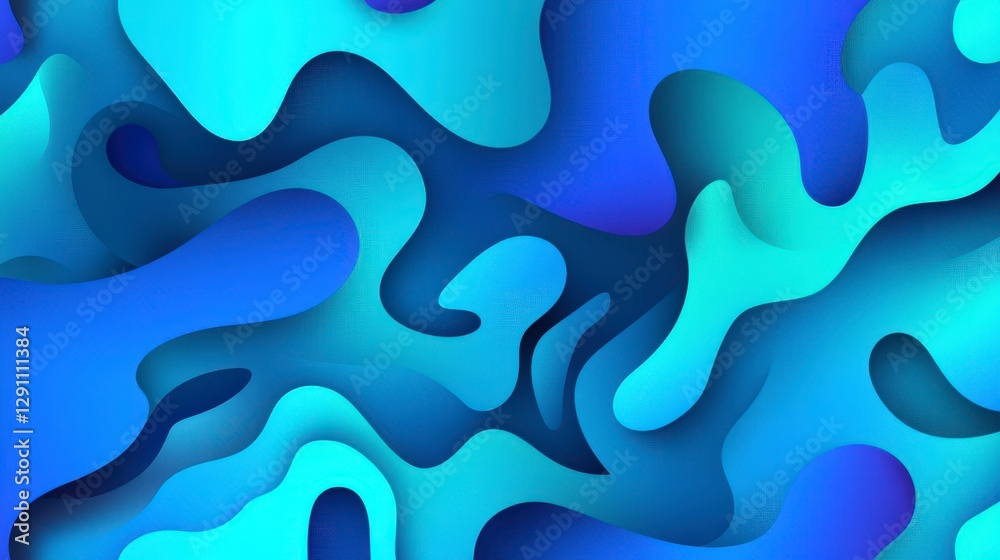 Stunning Abstract Paper Cut Design with Vibrant Blue and Teal Colors Stunning Abstract Paper Cut Design with Vibrant Blue and Teal Colors