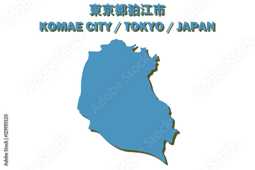 東京都狛江市ベクターイラストマップ