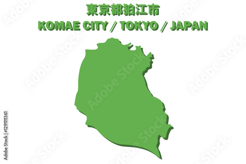 東京都狛江市ベクターイラストマップ