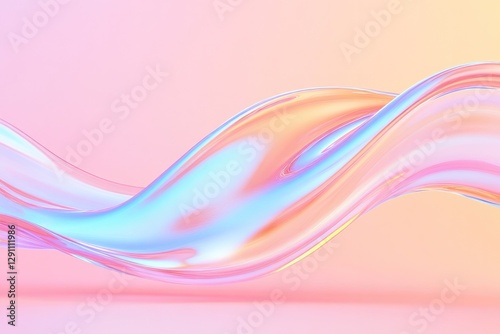 Soft pastel waves flow gracefully across gentle gradient backgro