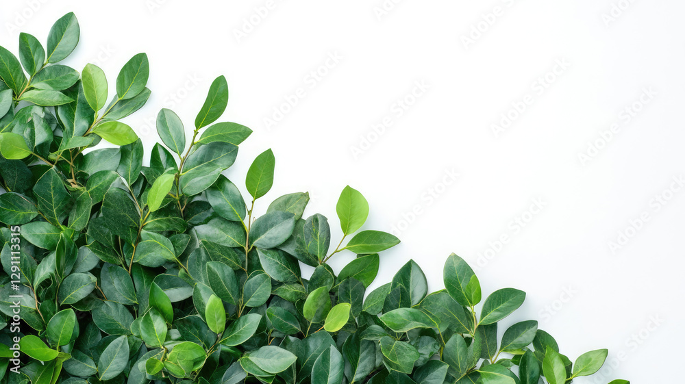 Bush with green leaves , isolated on a white background Bush with green leaves , isolated on a white background