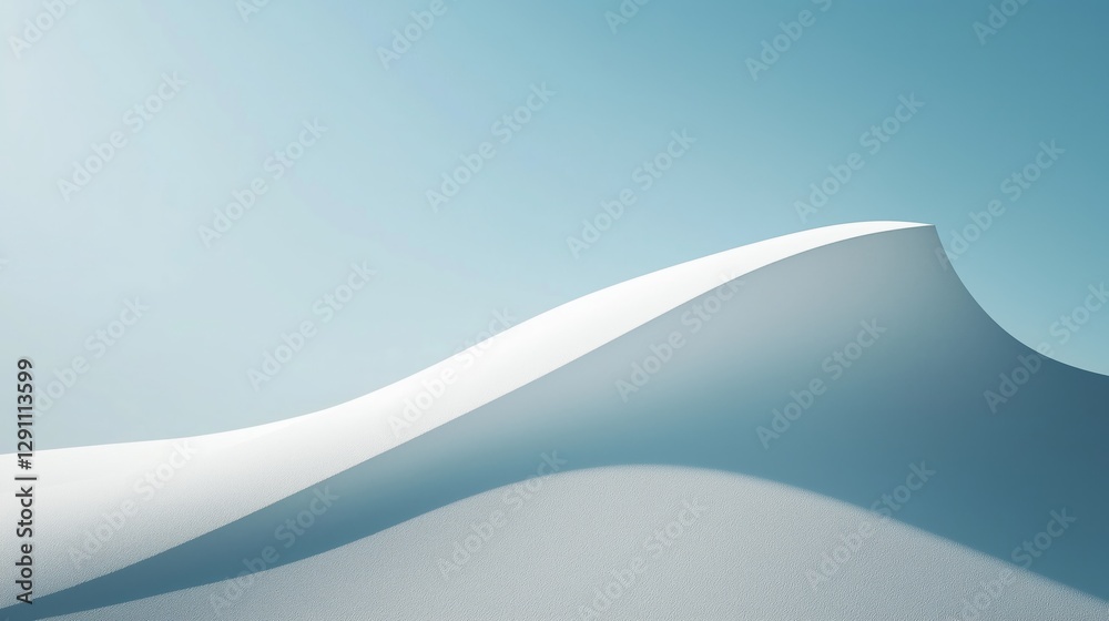 Fototapeta premium Serene Abstract White Dunes Against Soft Blue Sky