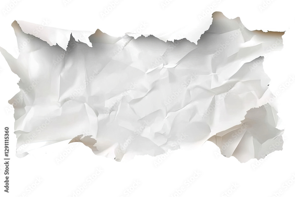 Crumpled white paper with unique texture and shadows perfect for backgrounds, templates, or artistic projects. Crumpled white paper with unique texture and shadows perfect for backgrounds, templates, or artistic projects.