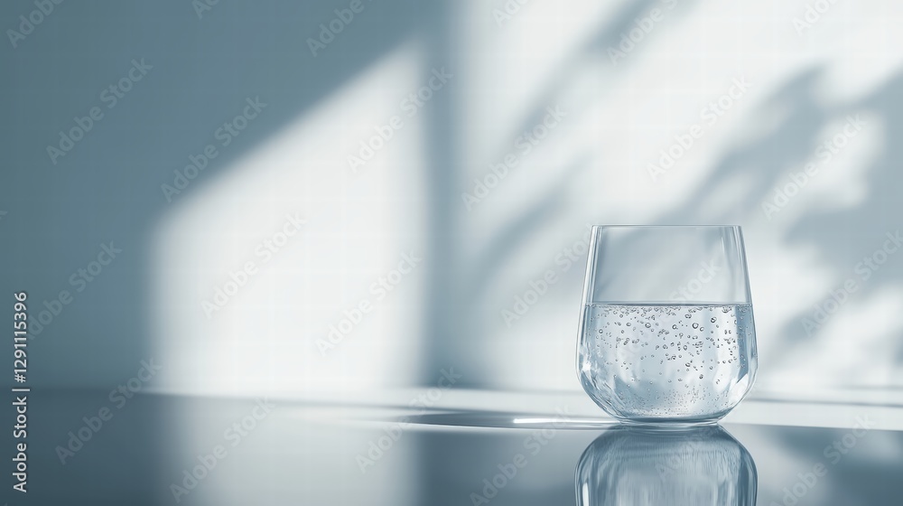 A clean water in the glass, world water day concept, copy space A clean water in the glass, world water day concept, copy space