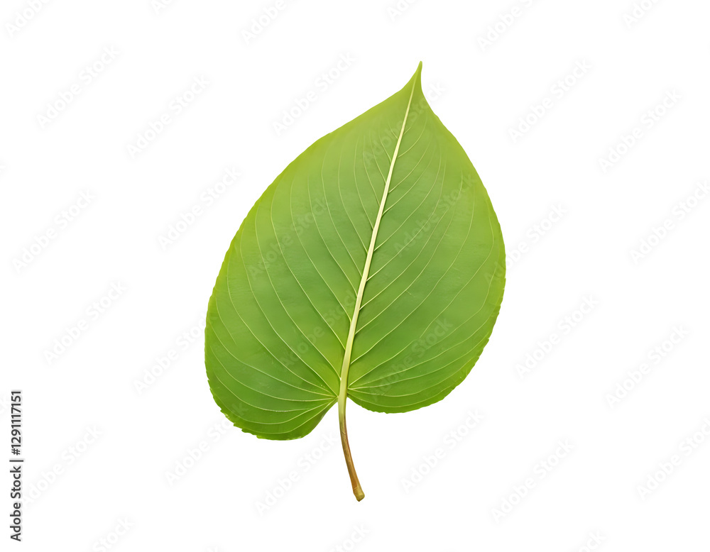 Obraz premium Vibrant Green Leaf Isolated on Transparent BG