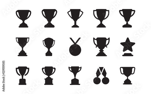 Trophy icon. Trophy cup, winner cup, victory cup icon. Reward symbol sign for web and mobile.