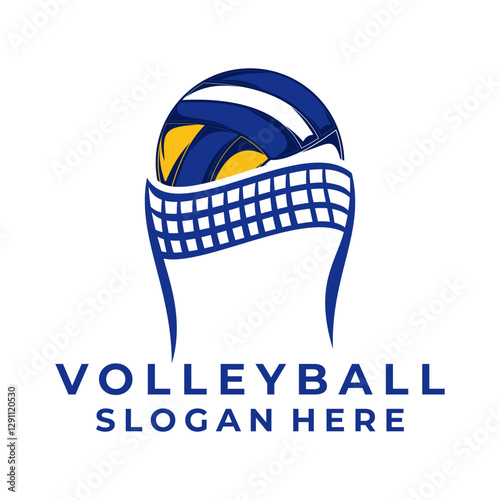 Volleyball League vector mascot logo design modern style emblem