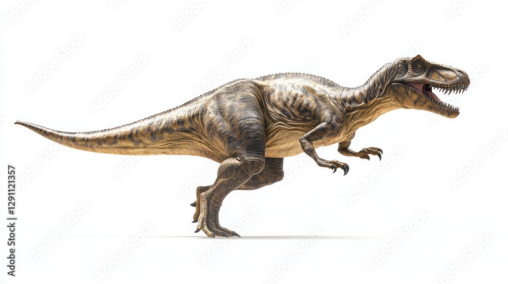 Pixel Art Tyrannosaurus Rex Running on White Background Pixel Art Tyrannosaurus Rex Running on White Background