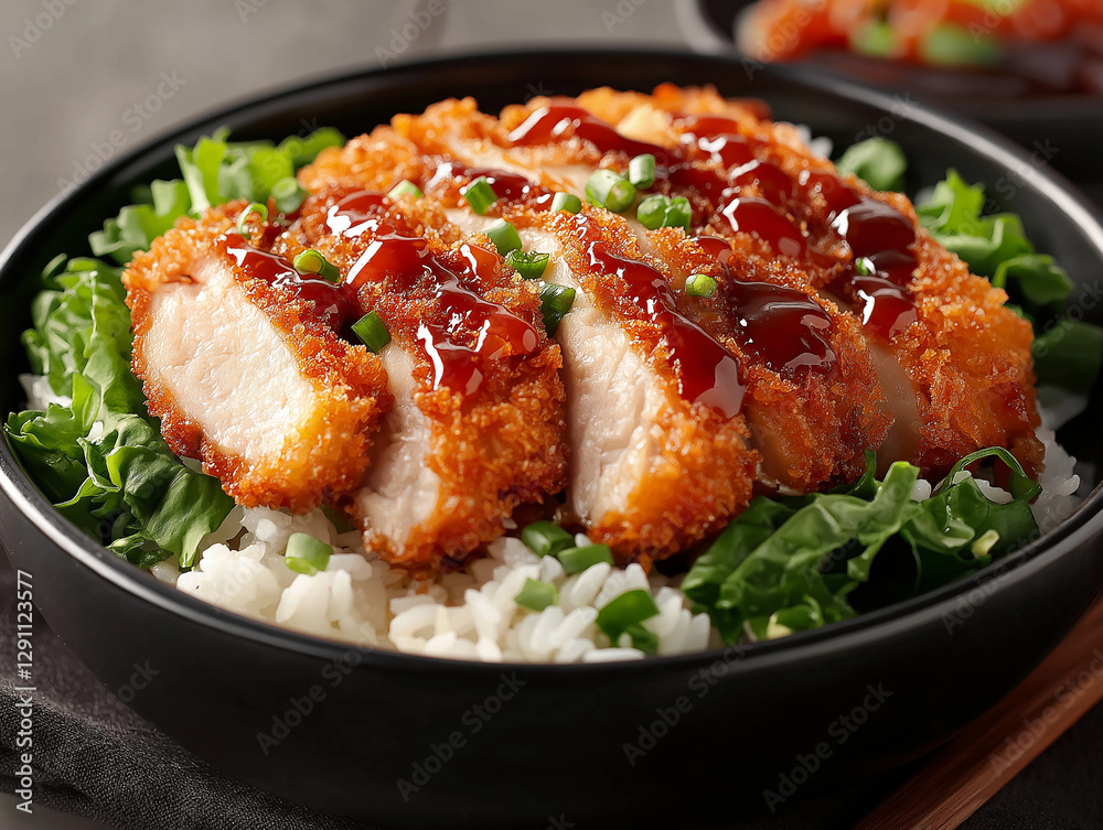 A Rich Japanese Katsu with Breaded Pork Cutlet A Rich Japanese Katsu with Breaded Pork Cutlet