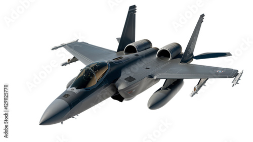 fighter jet isolated on white background