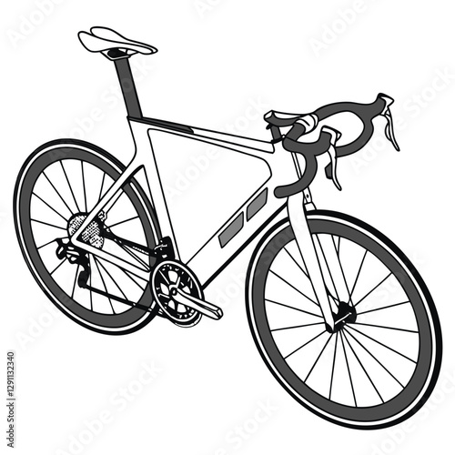 Sleek Road Bike Carbon Frame, Speed, Wheels, Gears, Ride