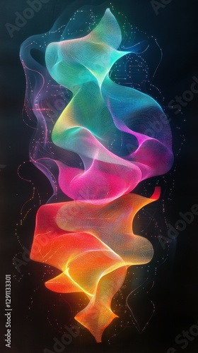 produce a minimalist, high-resolution image featuring a continuous line design with a neon effect