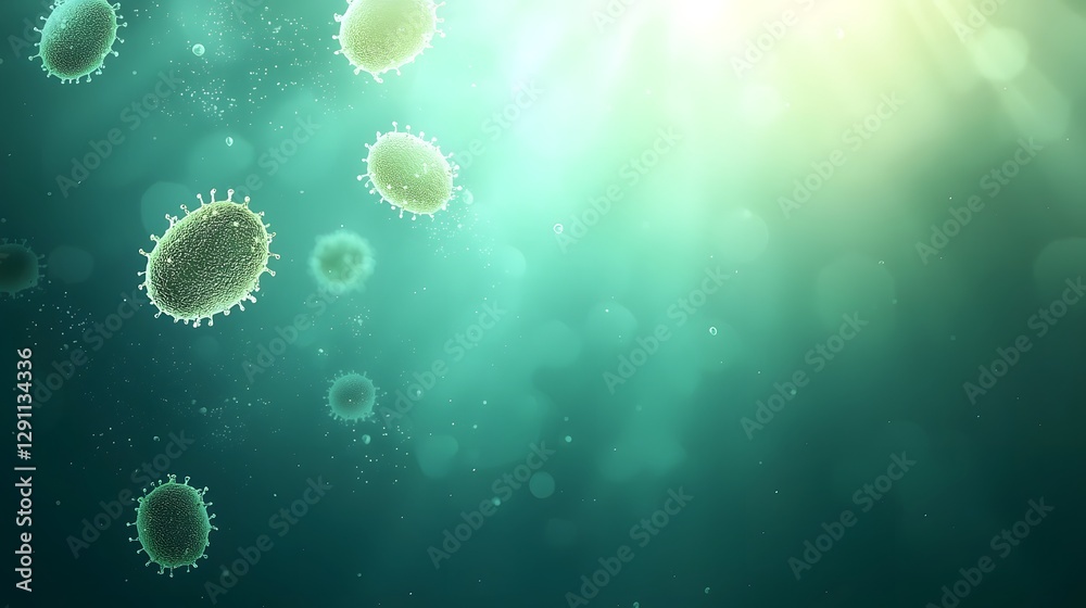 A conceptual medical depicting cocci bacteria forming intricate defensive biofilms illuminated by soft natural lighting The image showcases the complex