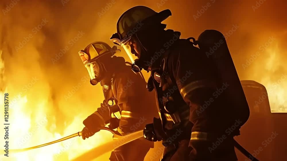A heroic and dynamic video for International Firefighters' Day, featuring firefighters in action