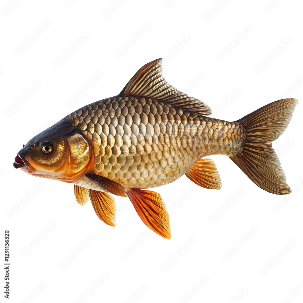 Carp fish isolated on a transparent background showcasing its distinct features and vibrant colors in high detail, Carp fish isolated on transparent background Carp fish isolated on a transparent background showcasing its distinct features and vibrant colors in high detail, Carp fish isolated on transparent background