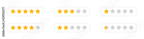 Star Rating System Vector Icons Collection