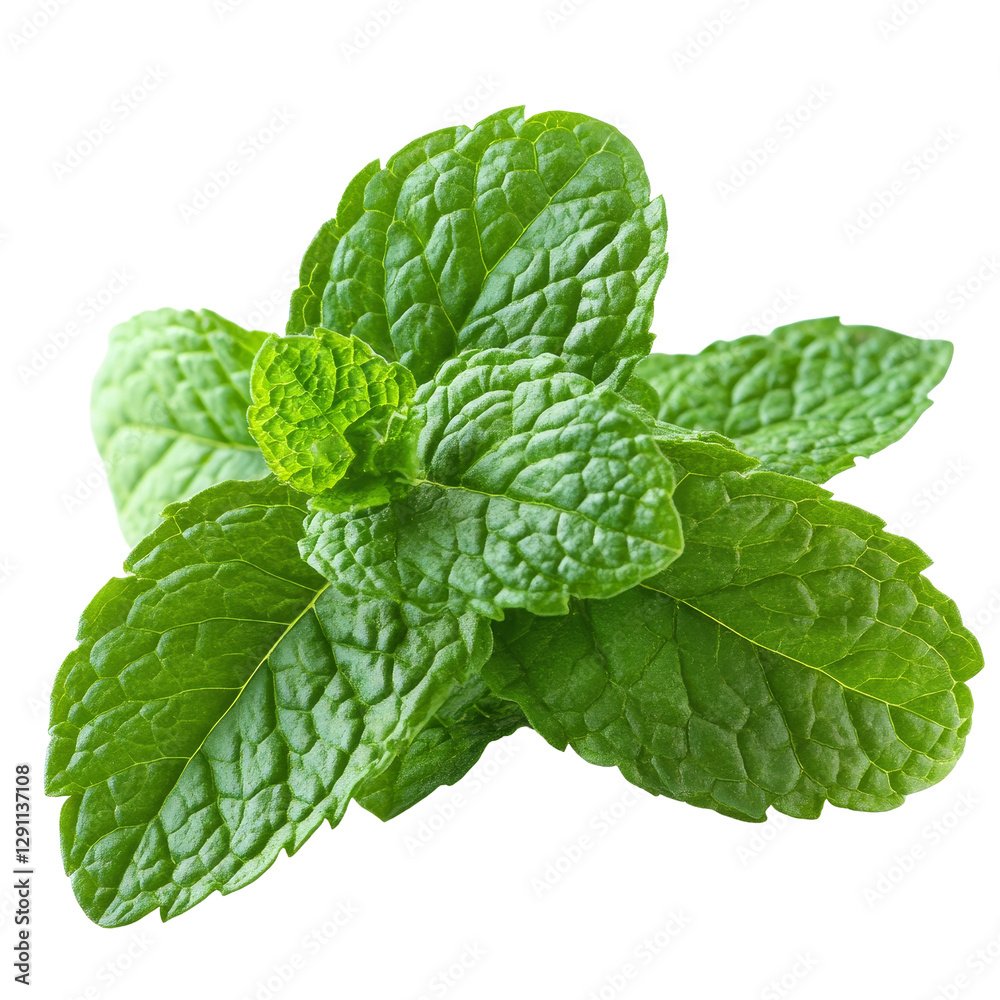 Fresh mint leaves on a transparent background showcasing vibrant greenery and natural texture for culinary use, of fresh mint leaves isolated on transparent background Fresh mint leaves on a transparent background showcasing vibrant greenery and natural texture for culinary use, of fresh mint leaves isolated on transparent background