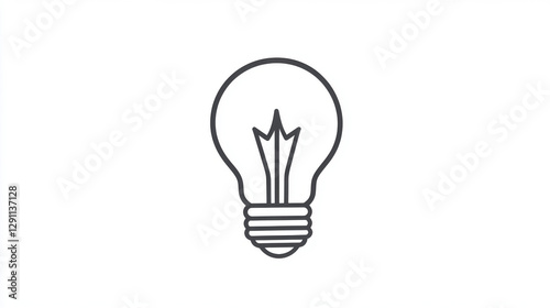 lightbulb symbolizing creativity with tiny spark inside, representing ideas and innovation. This minimalist design captures essence of inspiration and imagination