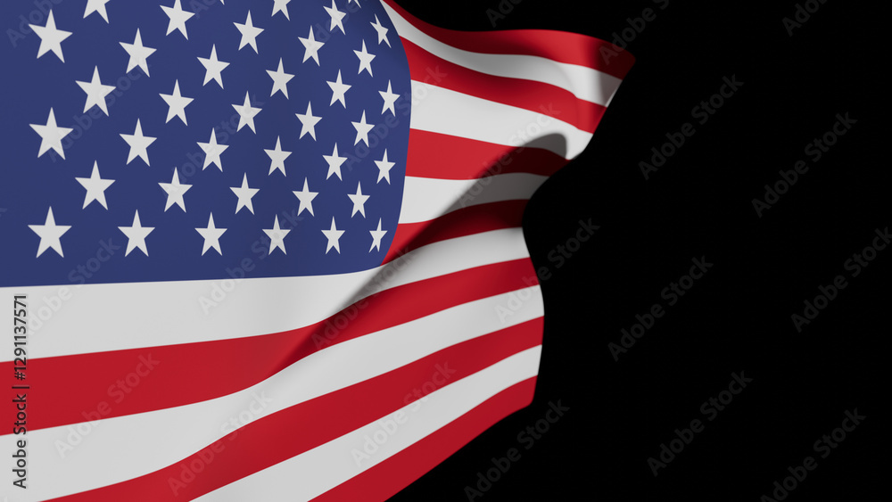 Fototapeta premium American flag on a black background