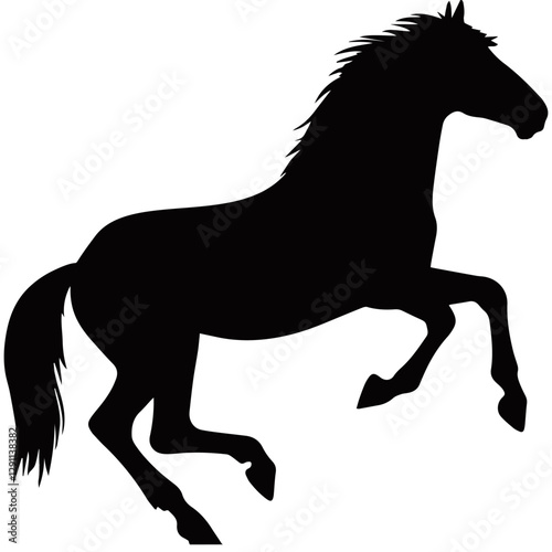 Silhouette of a horse, showcasing strength, speed, and elegance. vector Illustration