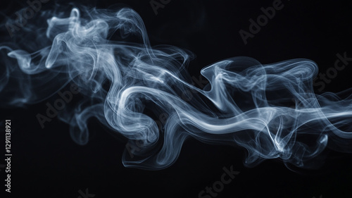 ethereal smoke, wispy tendrils, swirling patterns, deep teal background