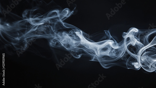 ethereal smoke, wispy tendrils, swirling patterns, deep teal background