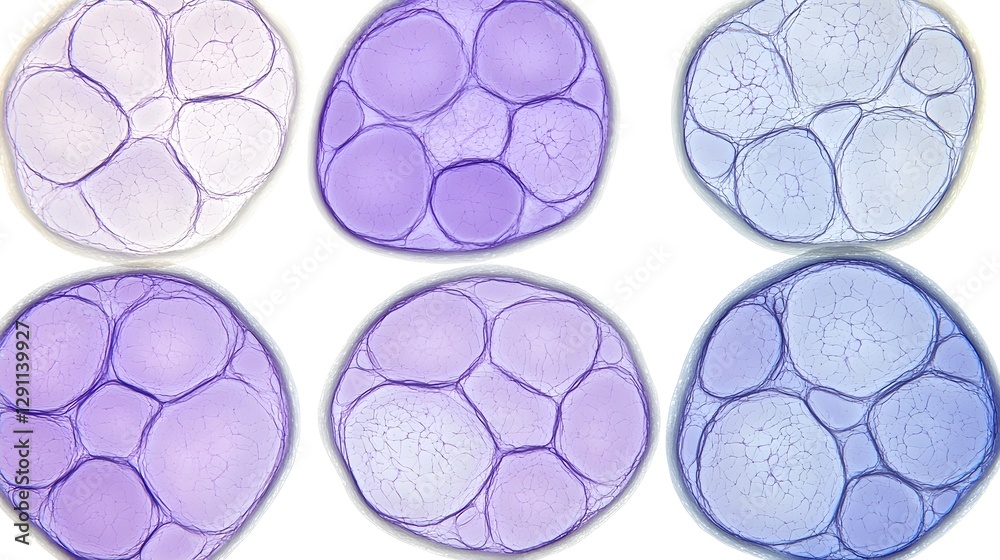A side by side comparison of healthy cells and cells infected with cocci bacteria with natural lighting emphasizing the structural contrast for an educational and scientific
