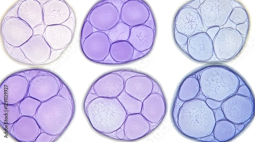 Obraz na płótnie A side by side comparison of healthy cells and cells infected with cocci bacteria with natural lighting emphasizing the structural contrast for an educational and scientific w salonie