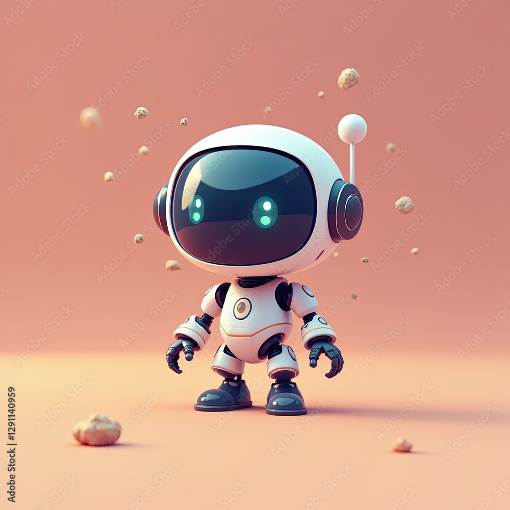 Cute Robot, Space Exploration, 3D Render - Cute characters