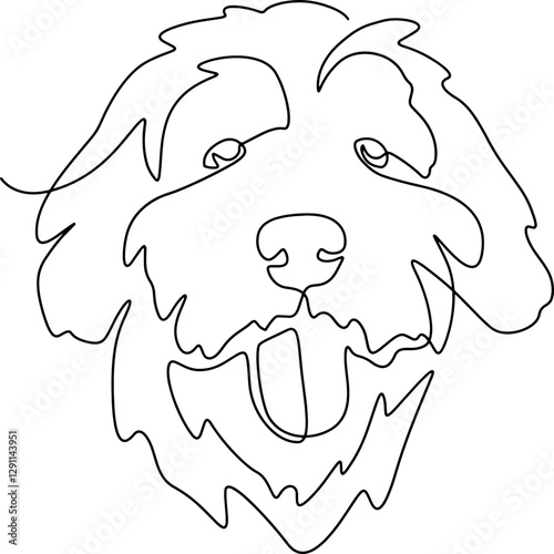 dog puppy head line art