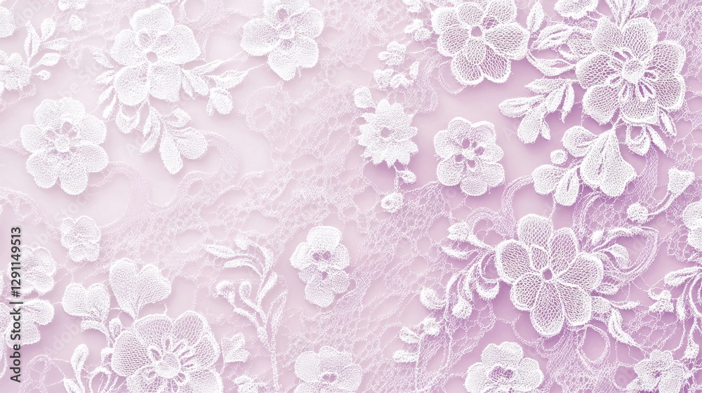 A pastel lace pattern background in soft lilac and white tones A pastel lace pattern background in soft lilac and white tones