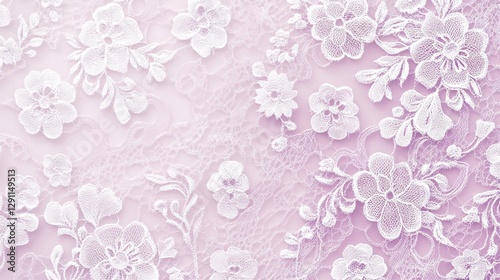 A pastel lace pattern background in soft lilac and white tones