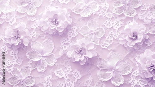 A pastel lace pattern background in soft lilac and white tones