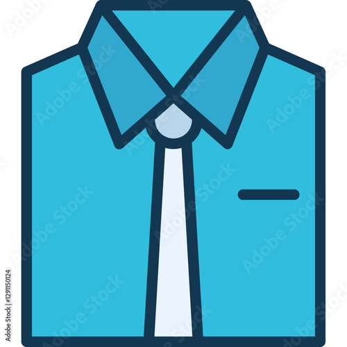 Professional Dress Color Outline Icon, Elegant Workwear Fashion Vector Illustration