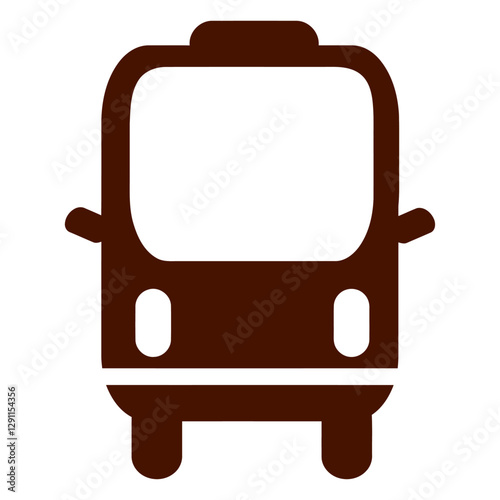 Urban Transit Icon: A simple illustration of a city bus in a solid color, perfect for representing public transportation and urban mobility.