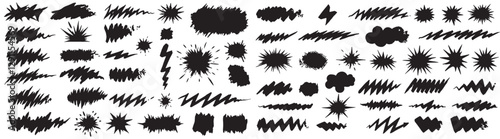 Black and white seamless pattern with floral and nature elements