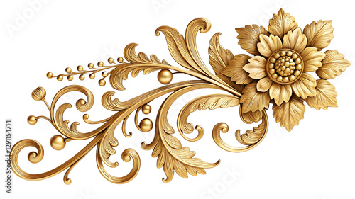 Golden decorative element png