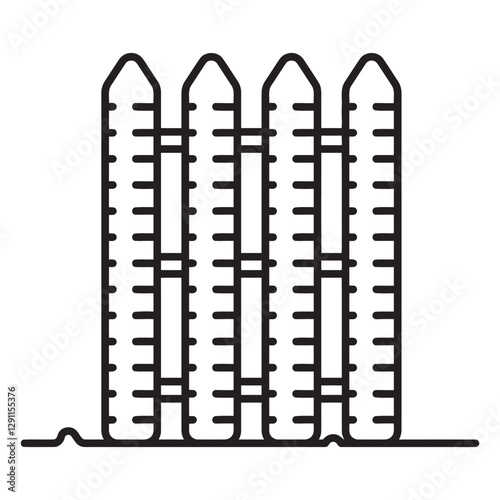 Barrier and Border: A classic picket fence defines a boundary, symbolizing protection, privacy, and the separation of spaces, perfect for design elements, this image is a perfect way to make unique.