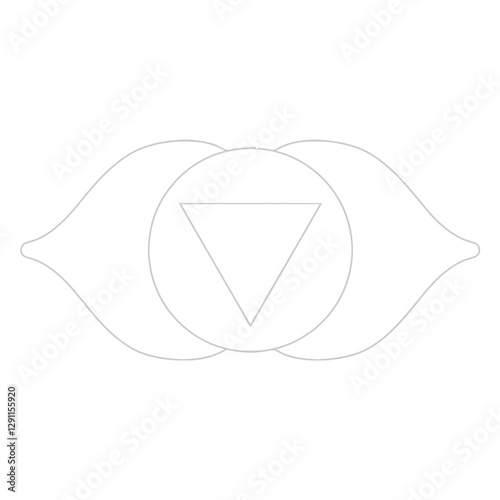 Spiritual Third Eye Symbol: A minimalist illustration of the third eye chakra, a symbol of intuition, perception, and spiritual insight.