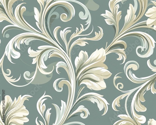 Elegant seamless pattern with vintage floral design.
