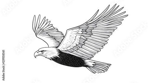 Obraz na płótnie Powerful eagle soaring gracefully through the sky with its wings fully extended w salonie