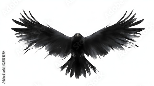 Obraz na płótnie Powerful Eagle Soaring with Outstretched Wings Captured in a Classic Pen and Ink Drawing Showcasing Intricate Feather Details and Dramatic Contrast w salonie