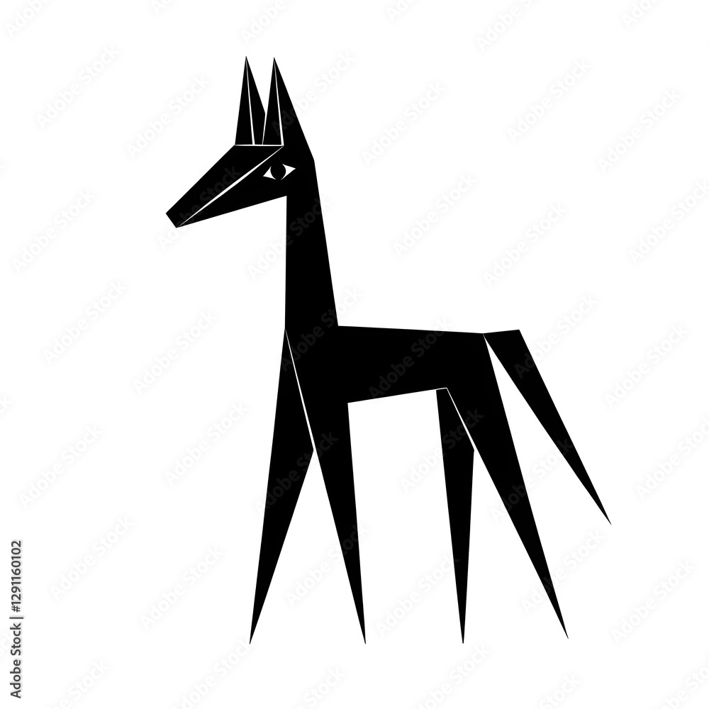 Striking Abstract Geometric Horse Silhouette in Sleek Minimalist Style Perfect for Contemporary Design Projects Branding and Artwork