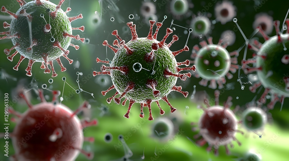 Visually Striking 3D Depicting the Intricate Interaction Between Cocci Bacteria and Immune Cells
