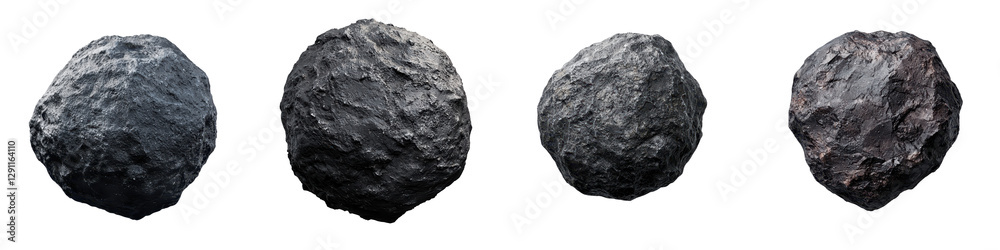 Fototapeta premium Closeup View of Rough Textured Rock Formations in Varied Shades of Gray and Black Depicting the Intricate Patterns and Structures Found in Natural Geological Formations