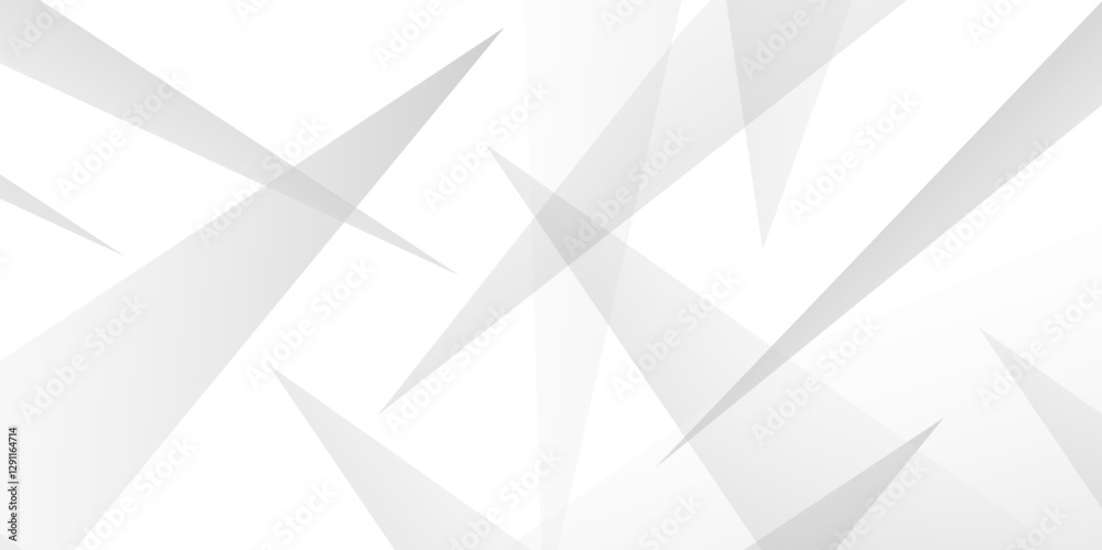 Fototapeta premium Abstract white tringle diamond shapes background. Abstract white and grey geometric triangle background design for poster, banner, shades tringle background Vector Illustration.