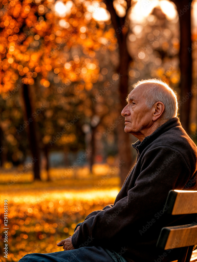 Old pensioner sat alone remembering and missing a loved one or partner concept looking lonely and worried Old pensioner sat alone remembering and missing a loved one or partner concept looking lonely and worried