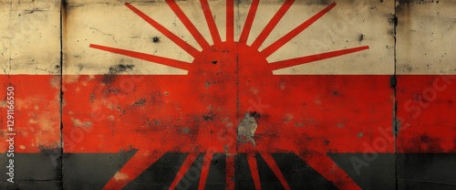 Vintage Japanese Sun Flag Design